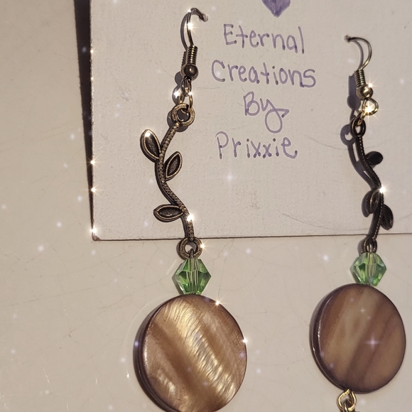 Ceramic mixed media earrings - Picture 2 of 2
